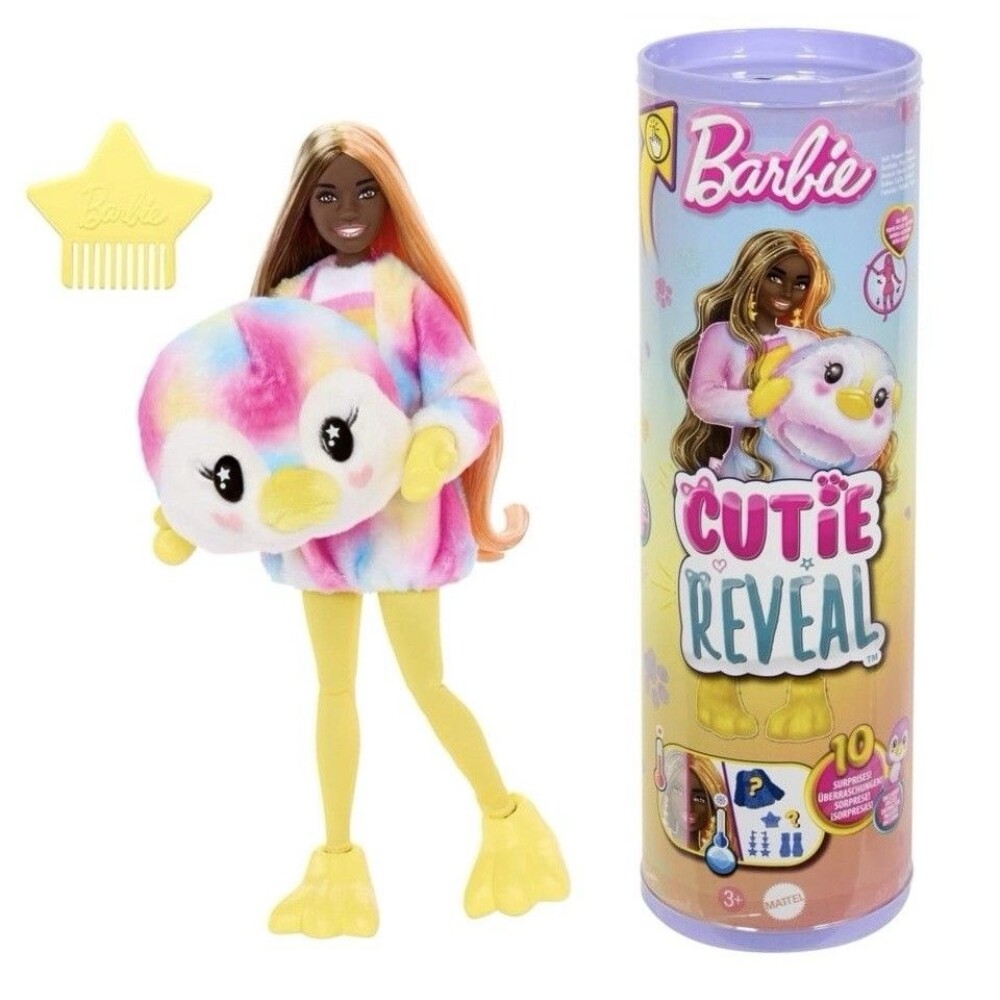 Barbie Cutie Reveal Penguin Doll & Accessories, Color Dream Series, 10 Surprises
